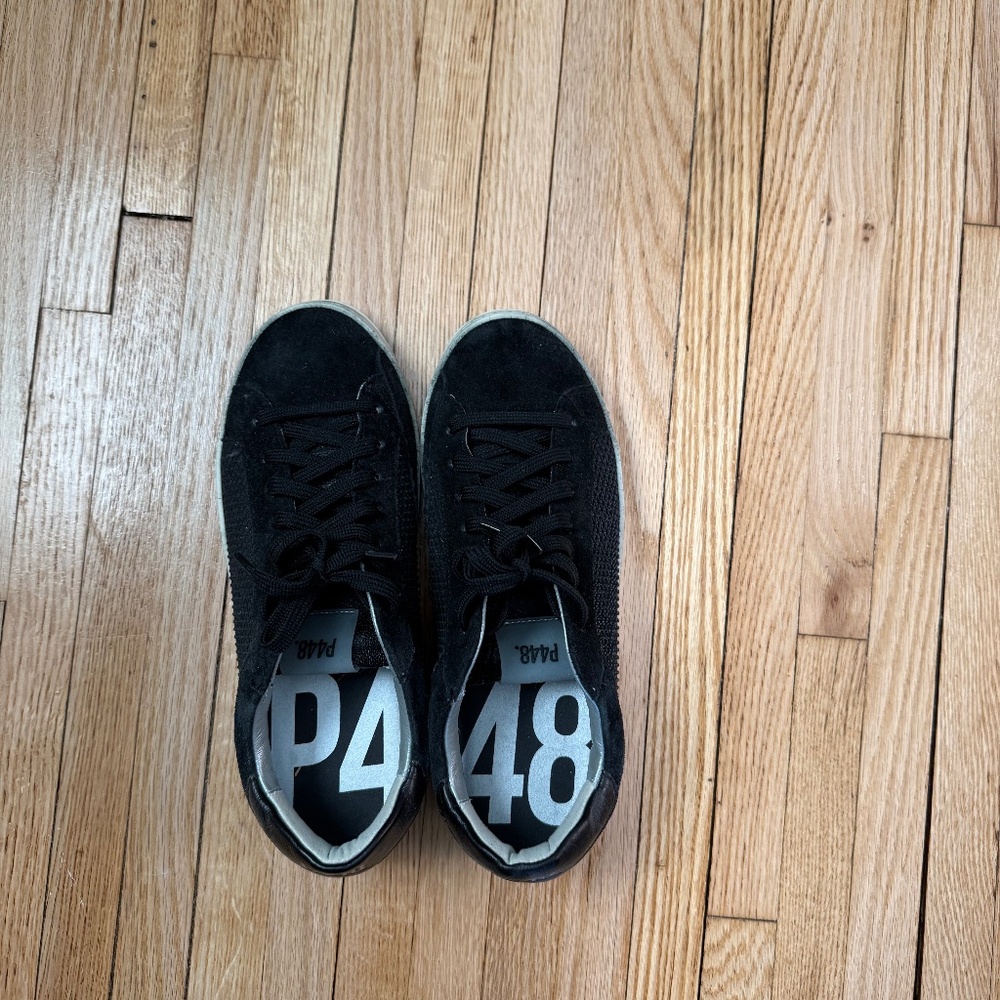 Women’s P448 black suede sneakers